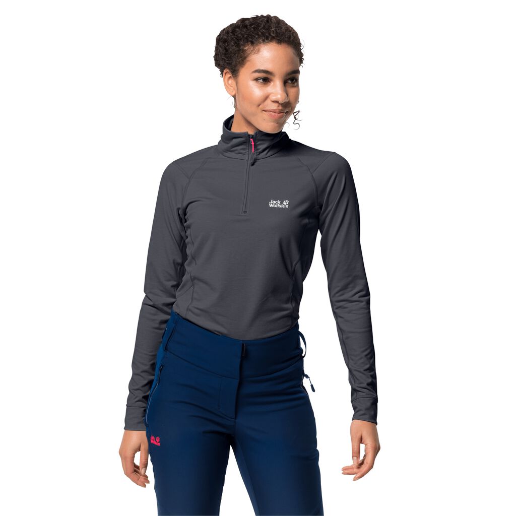 Jack Wolfskin SNOW SKY HALFZIP Haut Femme Noir - PVUCFSD-40